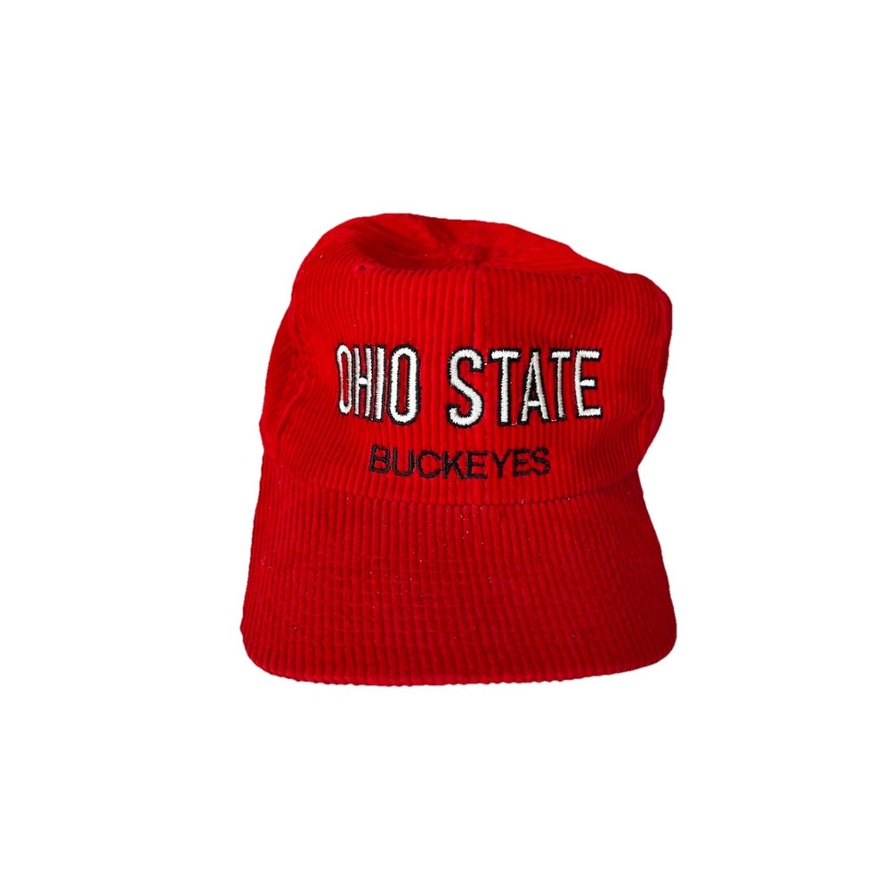 Vintage Twins Ohio State Buckeyes Hat Cap Red Corduroy Snapback